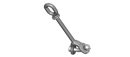 Y-clevis eye ensuring structural integrity of the solar panel
