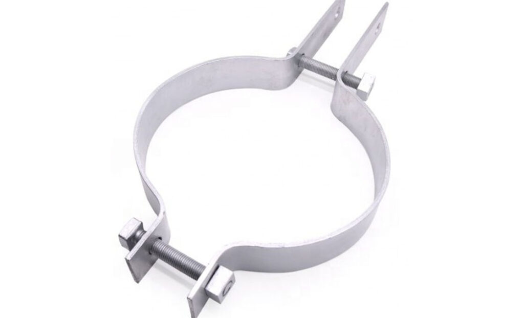 Pole bands help secure overhead line components