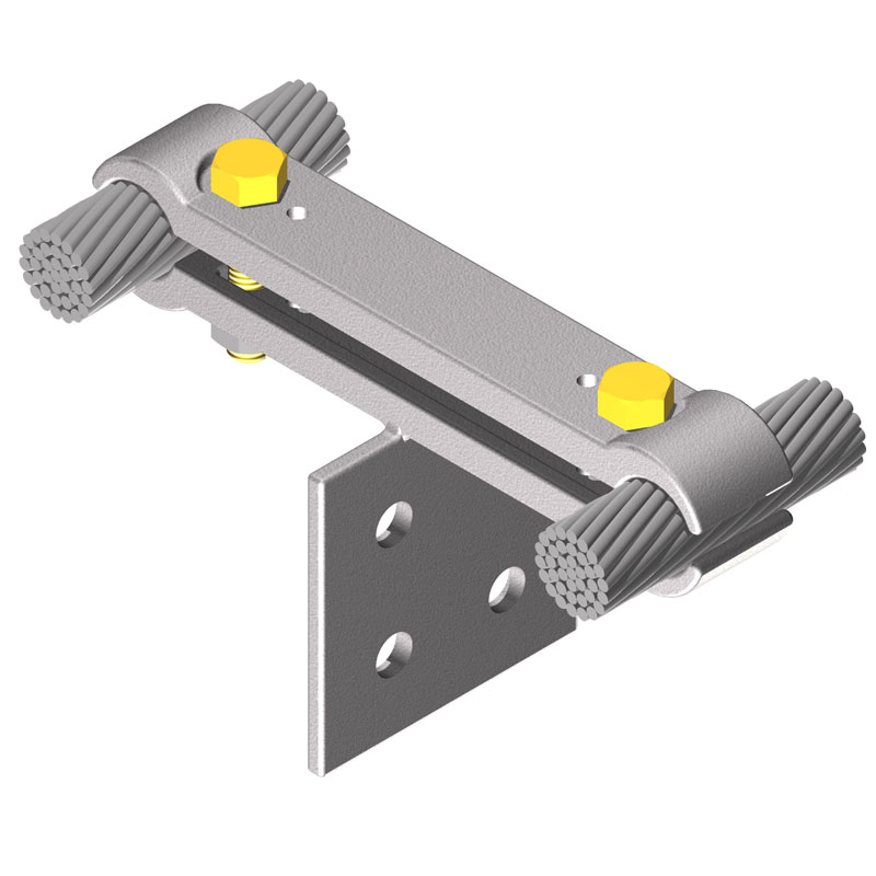 Bolted cable spacers restrict conductor movement