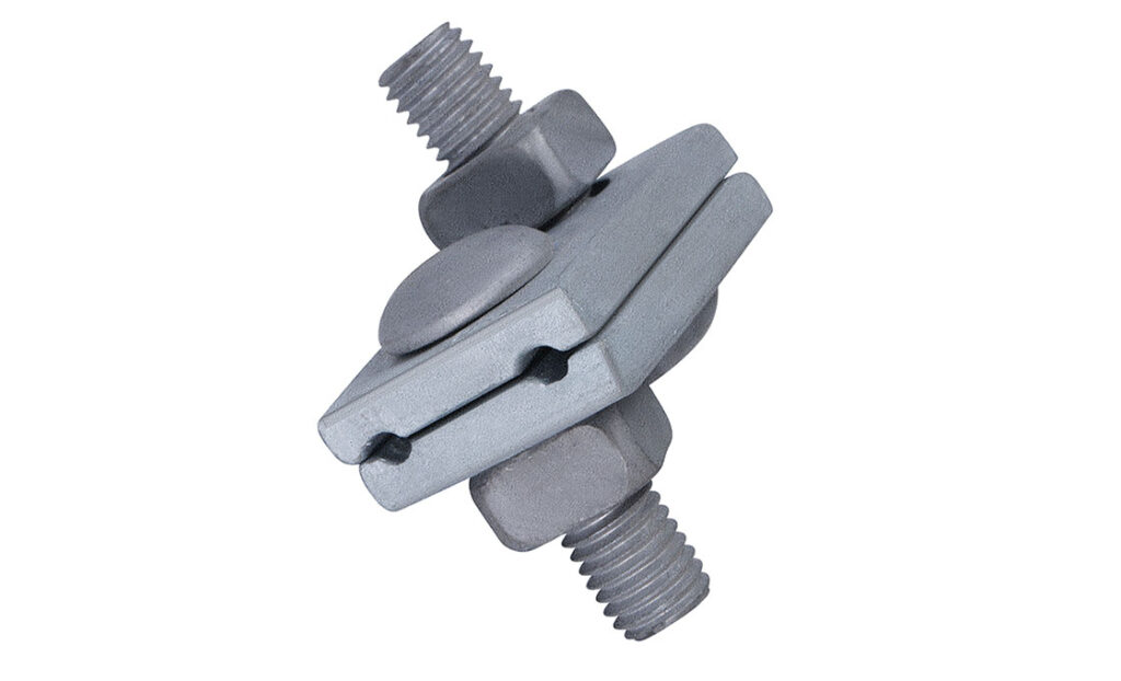 One bolt guy clamps grip and secure guy wires to form stable anchoring systems