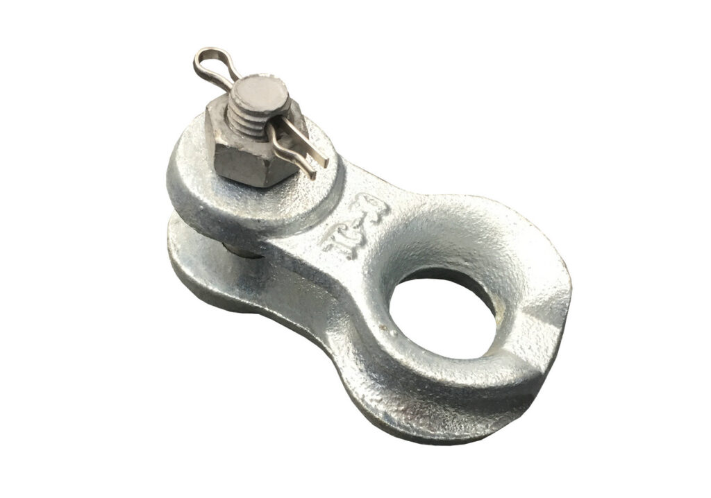 Thimble clevis maintains conductor loops to prevent bending
